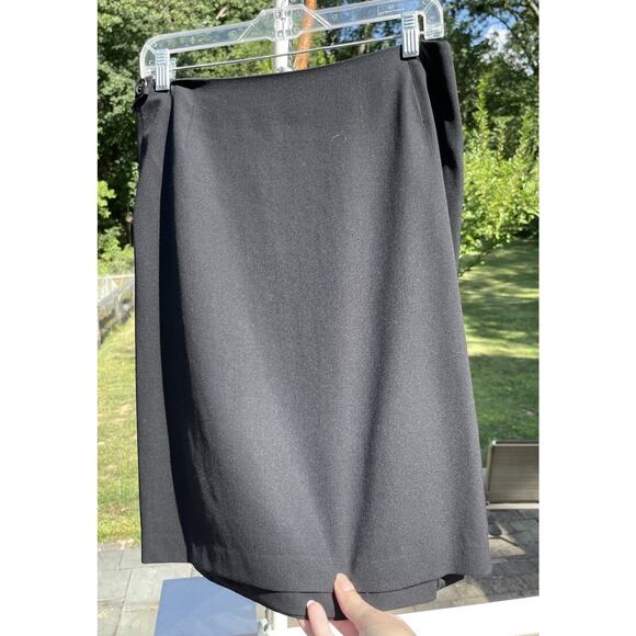Yohji Yamamoto Women's Black Wrap Skirt 100% Wool Made In Japan Minimalist Sz M - Picture 1 of 7